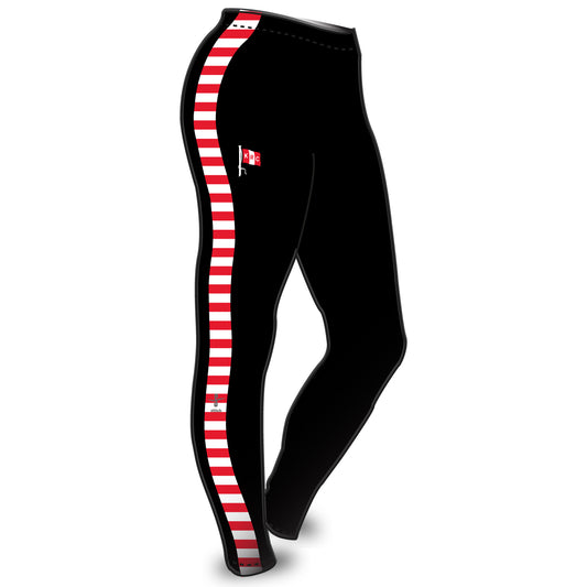 Kingston RC Black/Red/White Horizontal Stripe Leggings