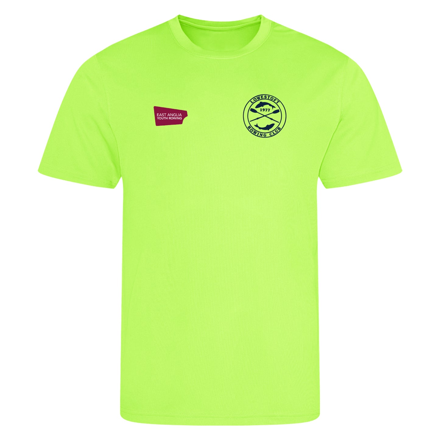 Lowestoft Coastal Sculling Academy Fluorescent Green Short Sleeve T-shirt