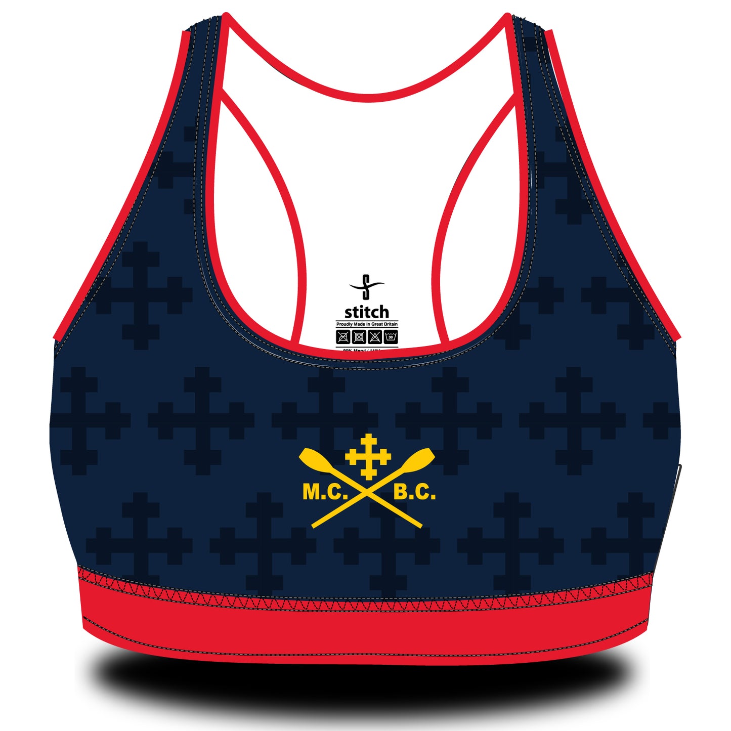 Mansfield College Boat Club Ghosted Cross Sports Bra