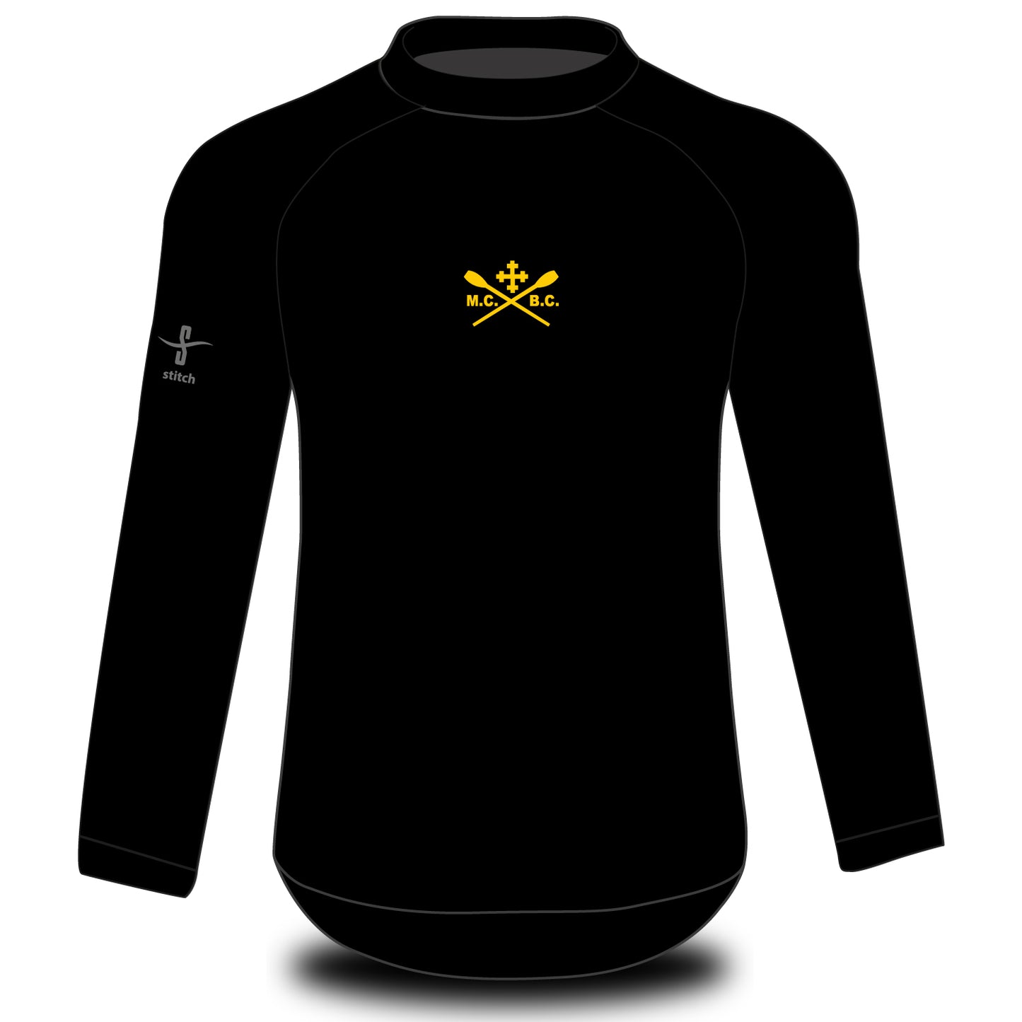 Mansfield College Boat Club Black Tech Top Long Sleeve