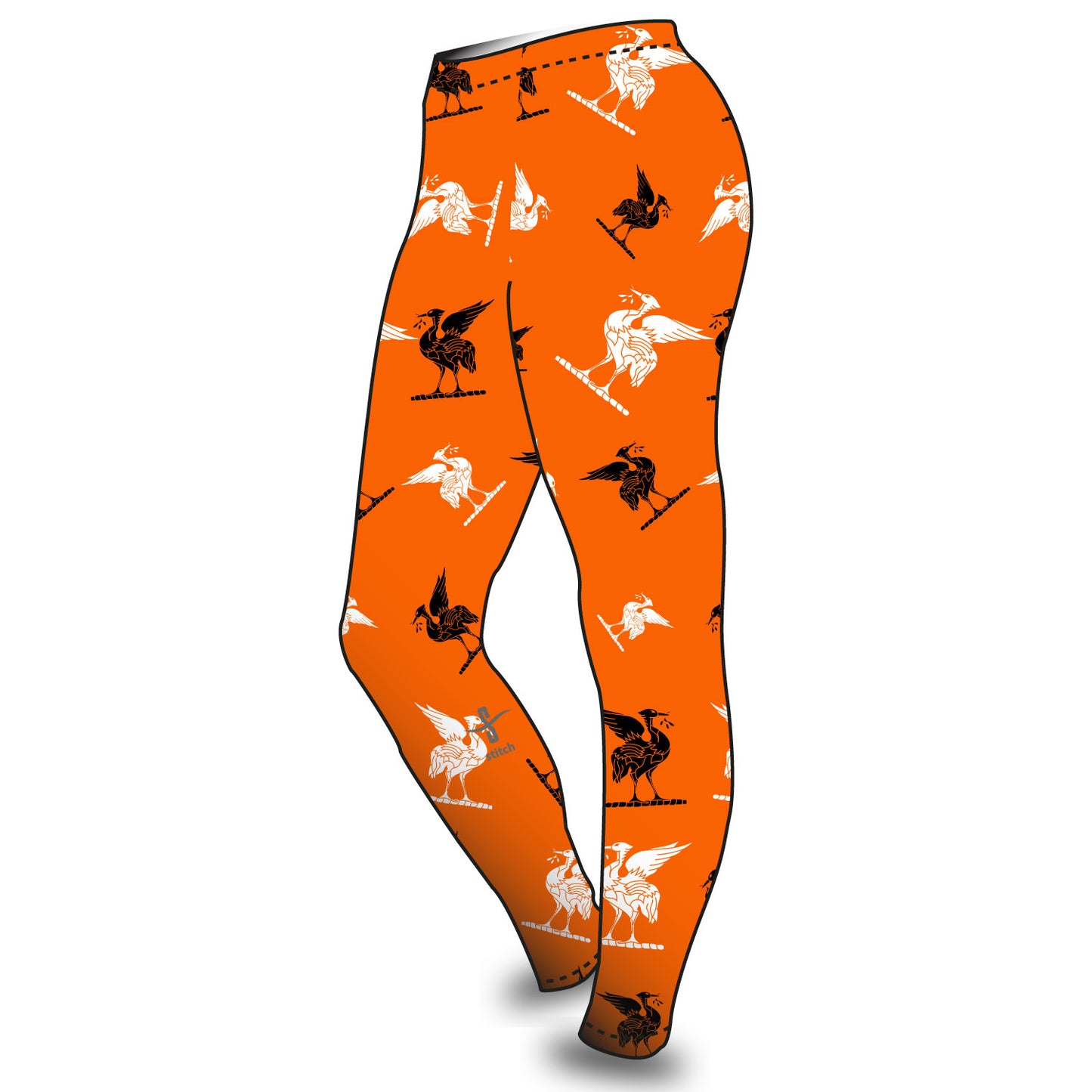 Mersey Rowing Club Orange Liver Birds Leggings