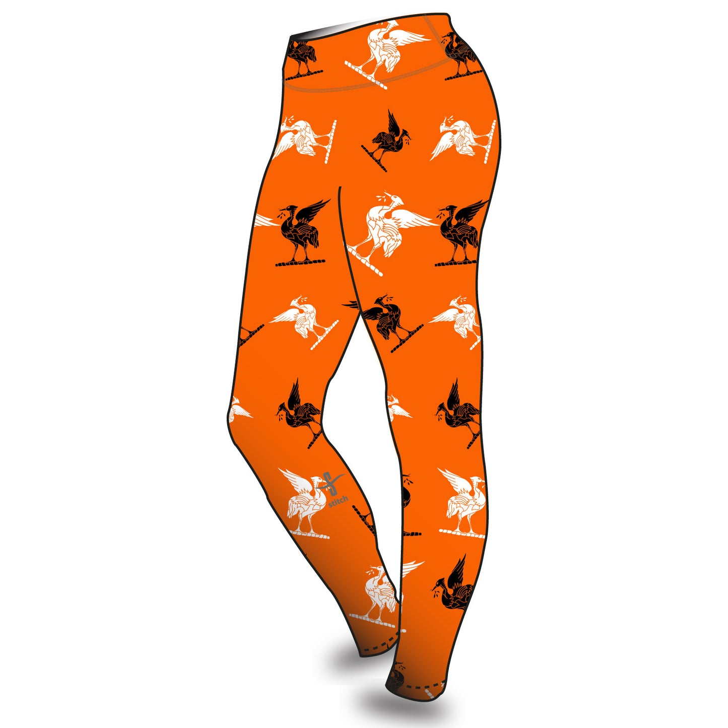 Mersey Rowing Club Orange Liver Birds Leggings