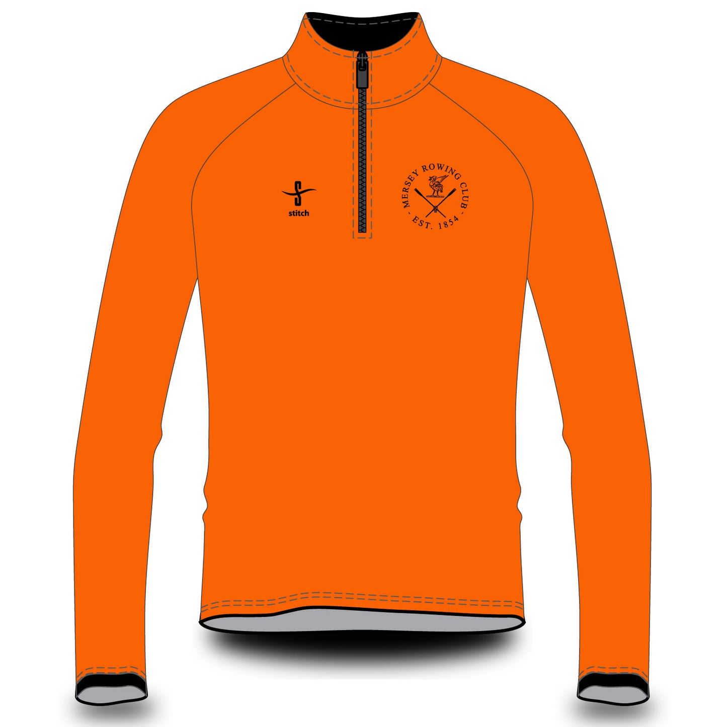 Mersey Rowing Club Fluorescent Orange Varsity Splash Jacket