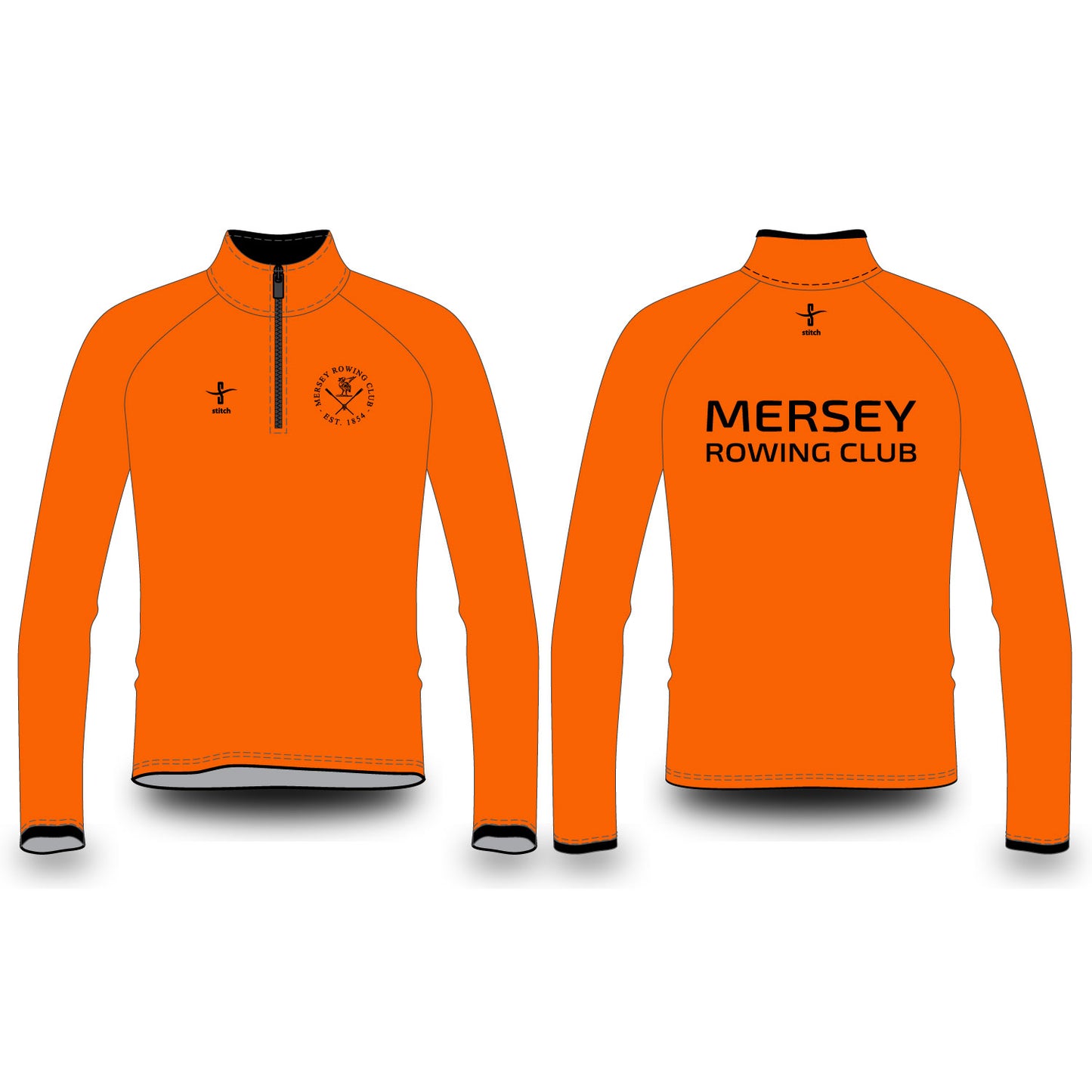 Mersey Rowing Club Fluorescent Orange Varsity Splash Jacket