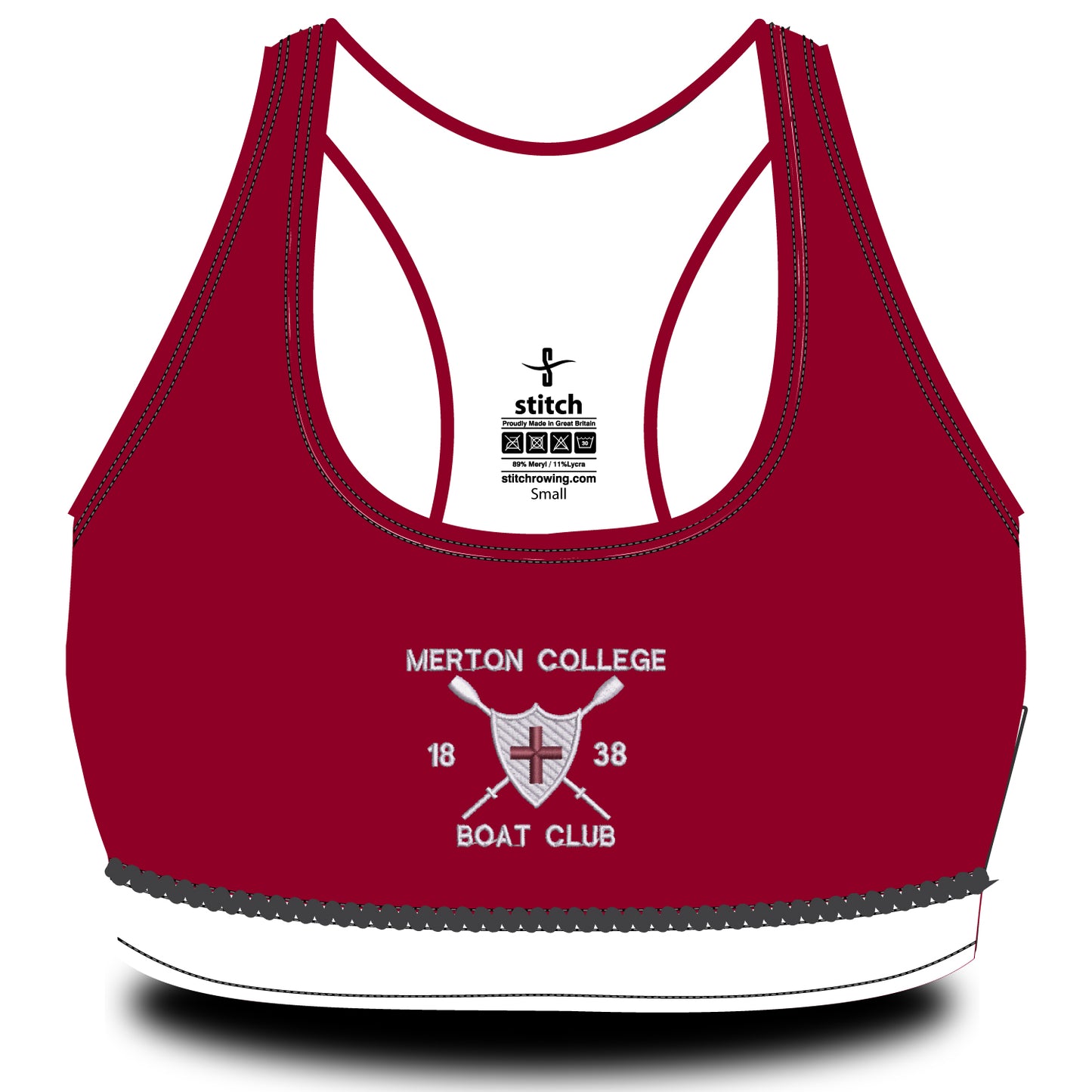Merton College Boat Club Maroon Sports Bra