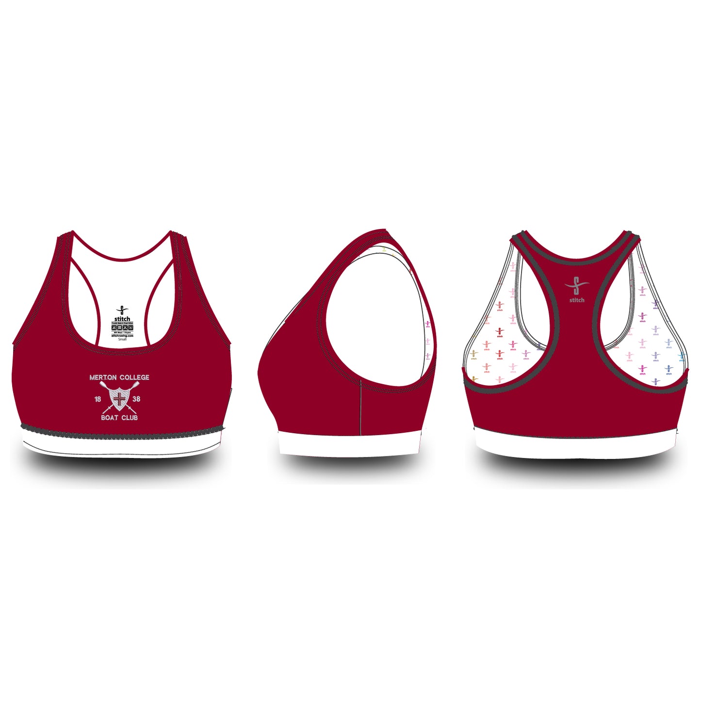 Merton College Boat Club Maroon Sports Bra