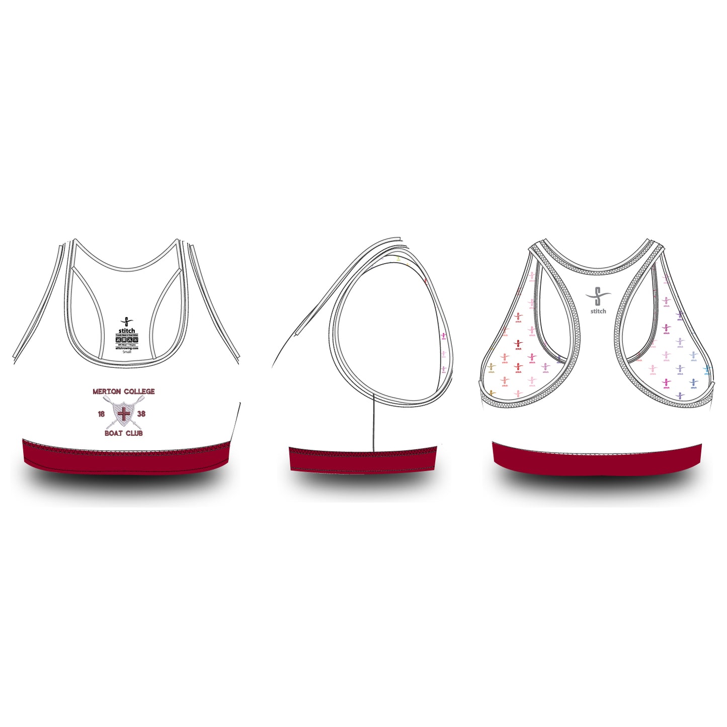 Merton College Boat Club White Sports Bra