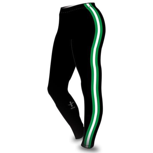 Milton Keynes Rowing Club Green-White-Green Stripe Leggings