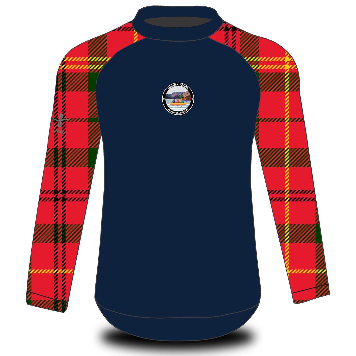 Monster the Loch Tartan Tech Top Long Sleeve