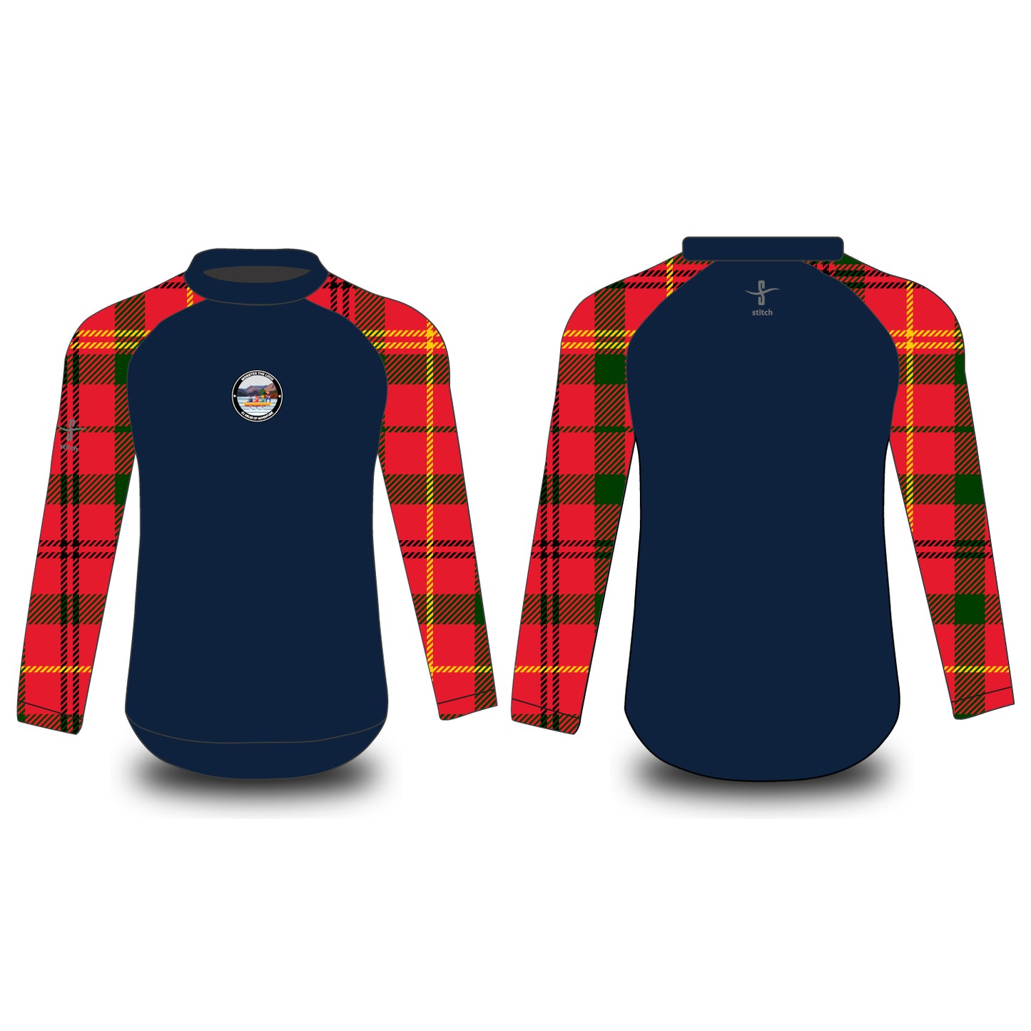 Monster the Loch Tartan Tech Top Long Sleeve