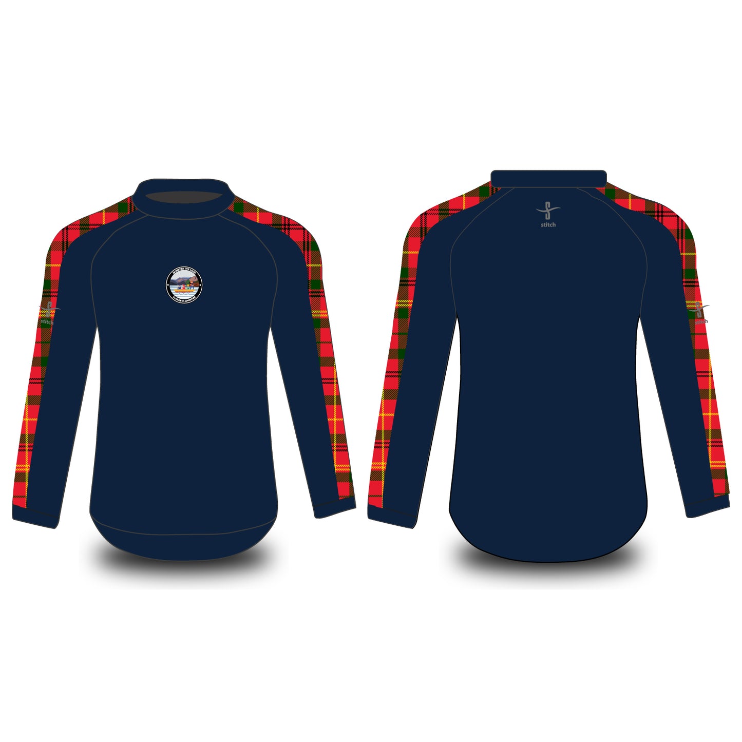 Monster the Loch Tartan Stripe Tech Top Long Sleeve