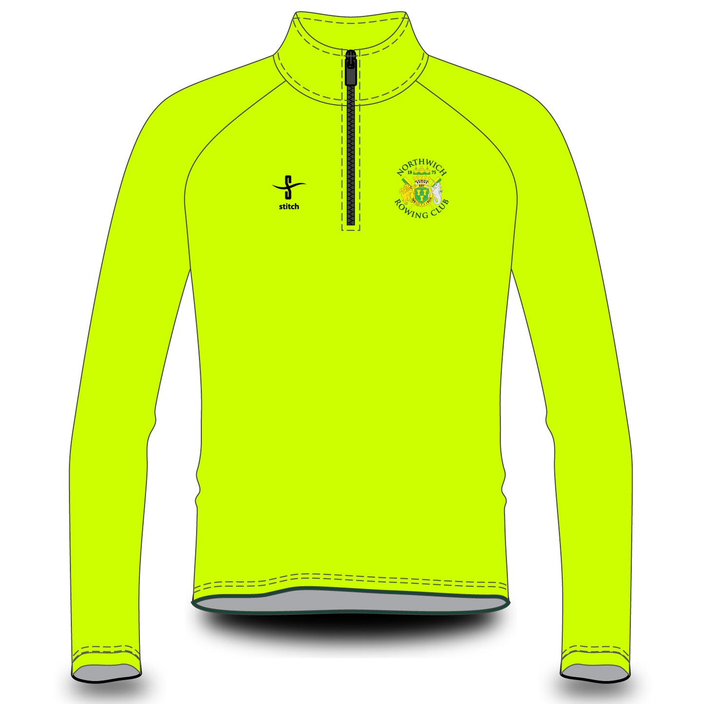 Northwich Rowing Club Fluorescent Yellow Varsity Splash Jacket