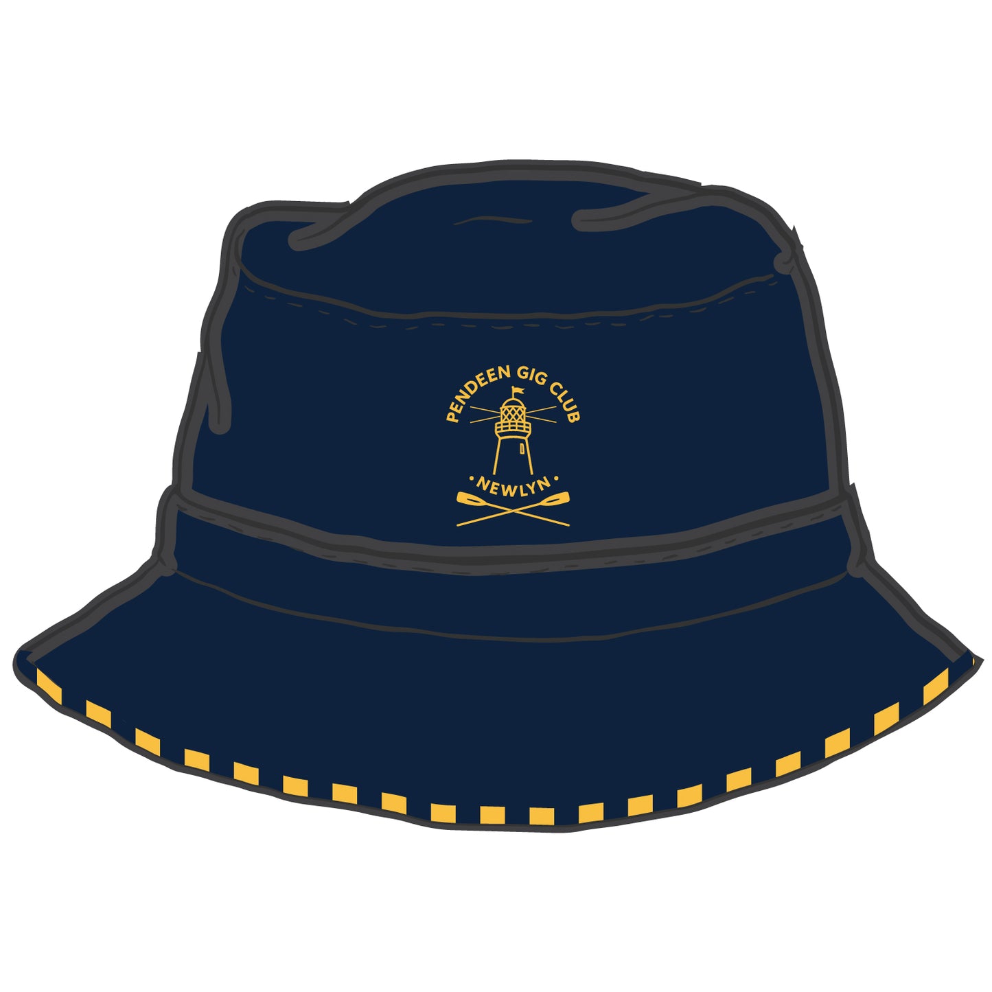 Pendeen Gig Club Striped Trim Bucket Hat