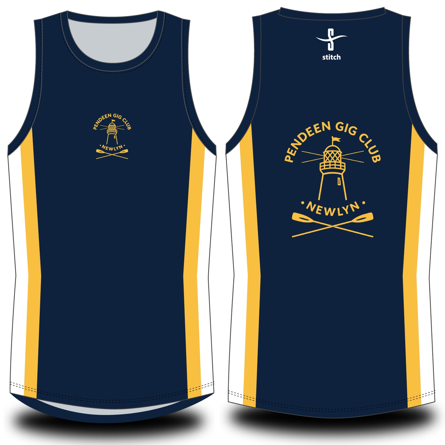Pendeen Gig Club Side Stripe Vest
