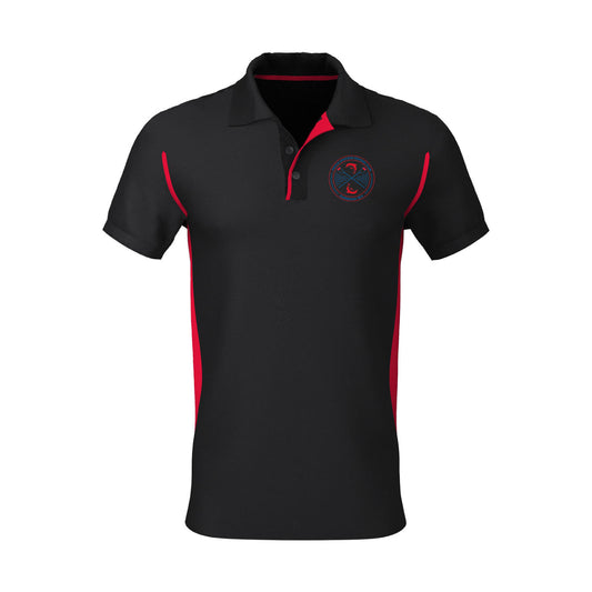 Poole Amateur Rowing Club Polo Shirt Black & Red