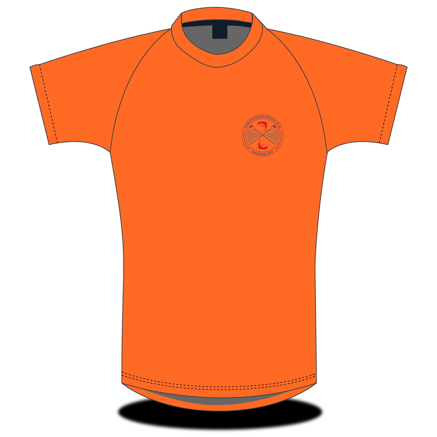 Poole Amateur Rowing Club Fluorescent Orange Short Sleeve T-Shirt