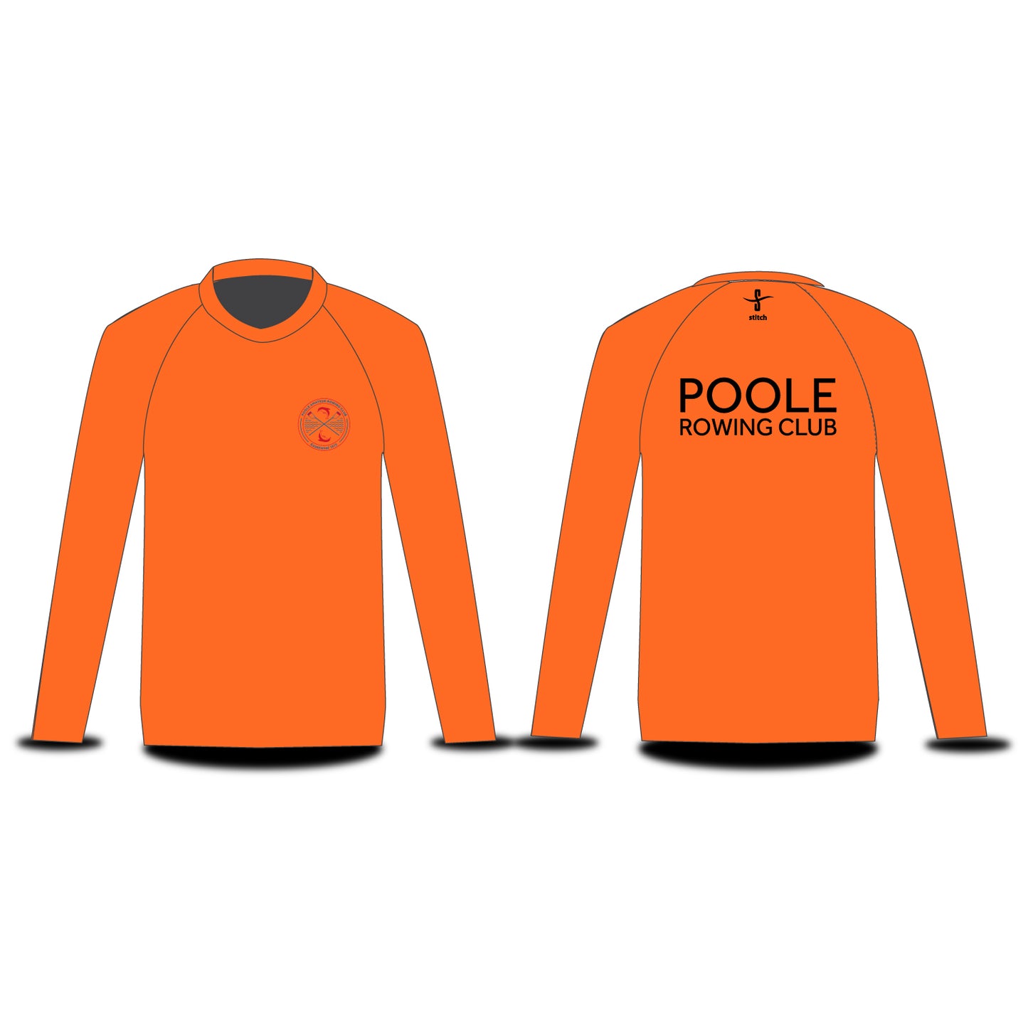 Poole Amateur Rowing Club Fluorescent Orange Long Sleeve T-Shirt