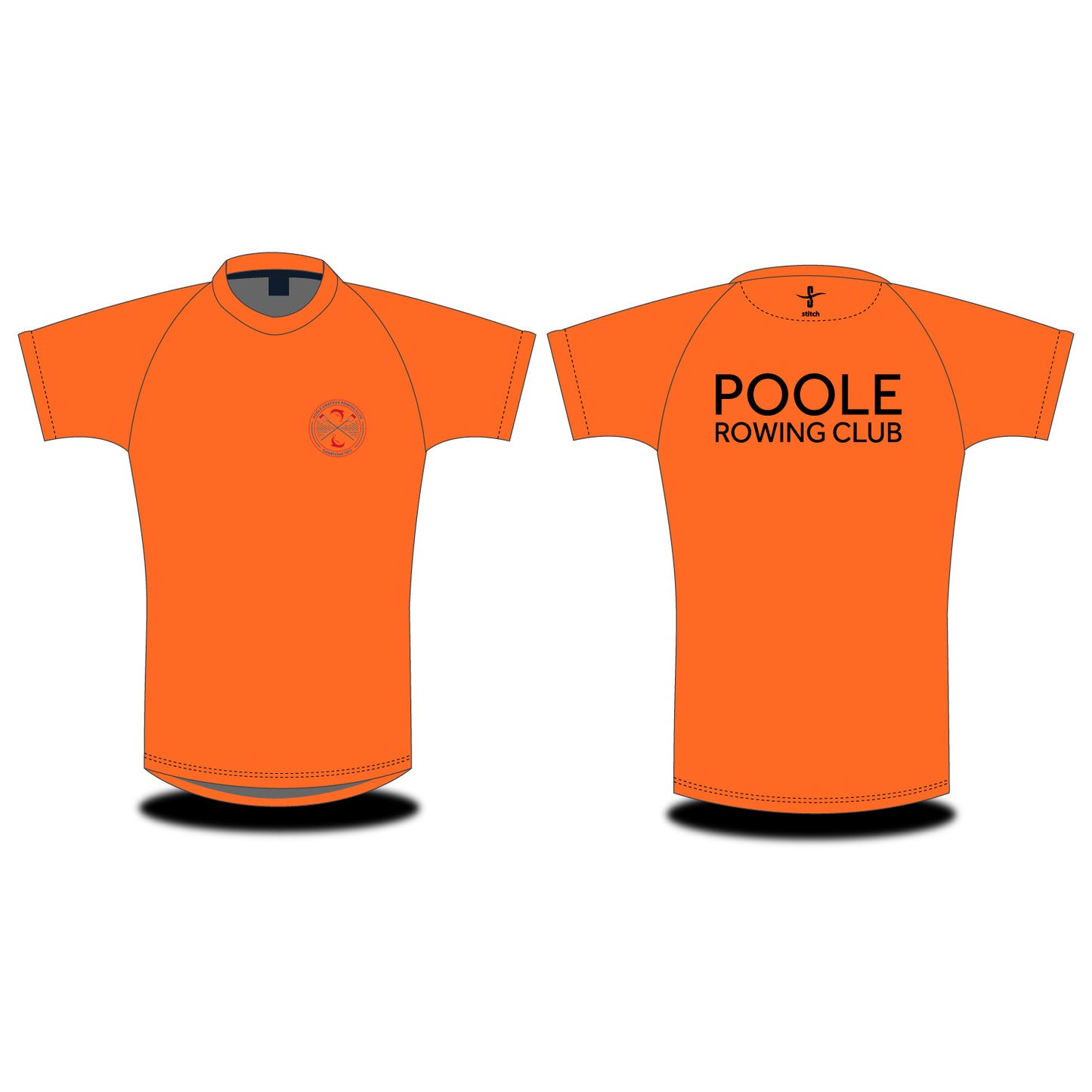 Poole Amateur Rowing Club Fluorescent Orange Short Sleeve T-Shirt