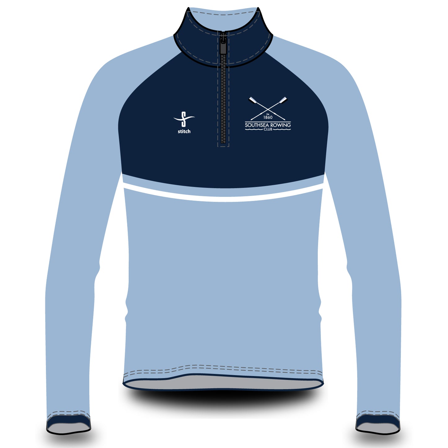 Southsea Rowing Club Hooped Varsity Splash Jacket