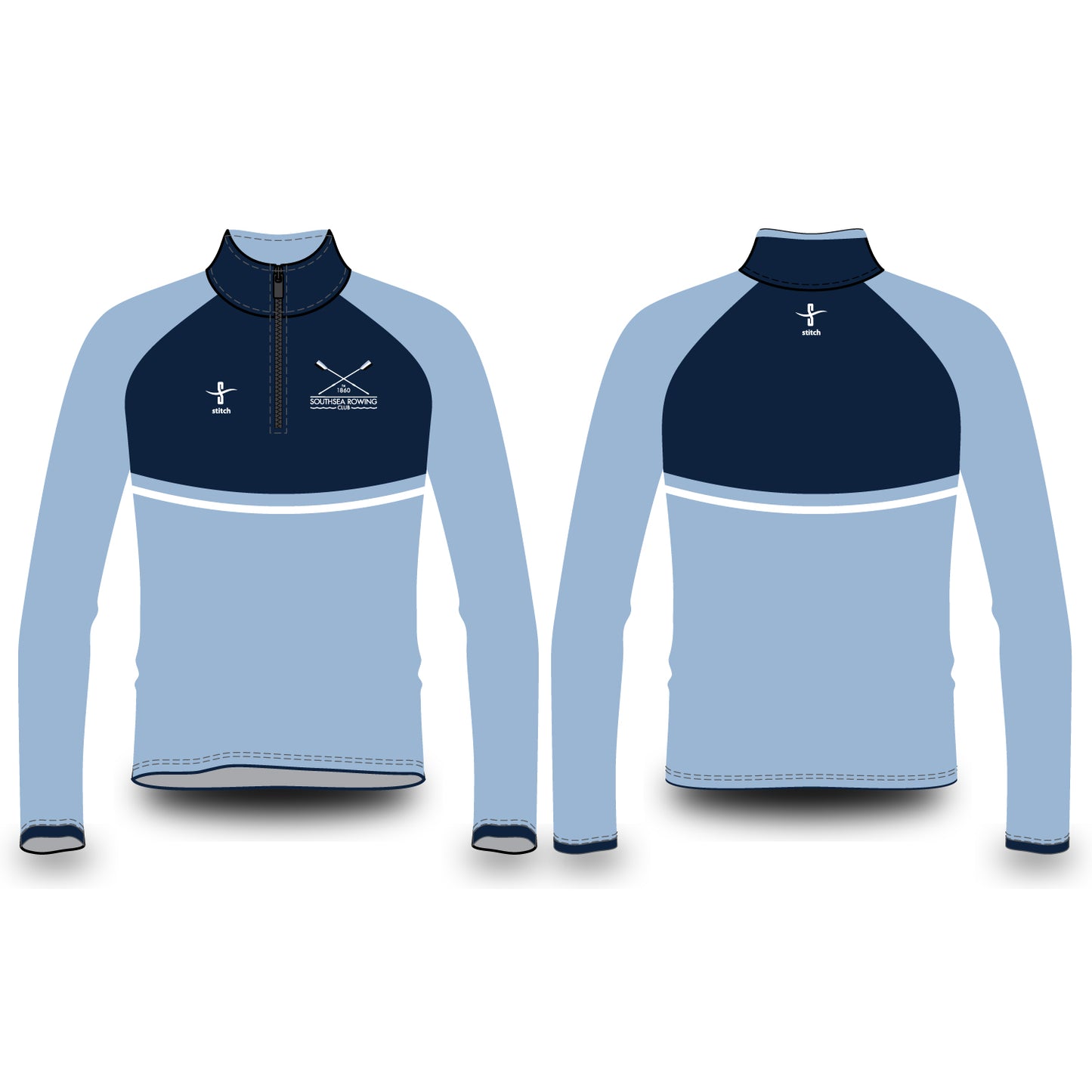 Southsea Rowing Club Hooped Varsity Splash Jacket
