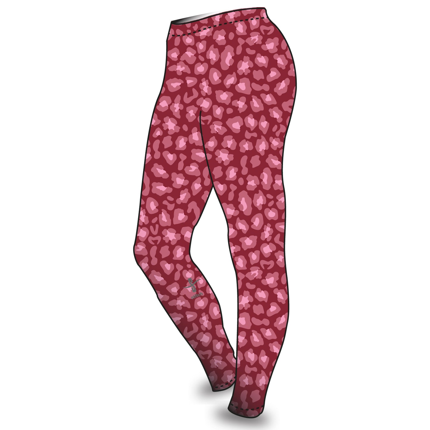 St Catharine's College Cambridge Leopard Print Maroon-Pink Leggings