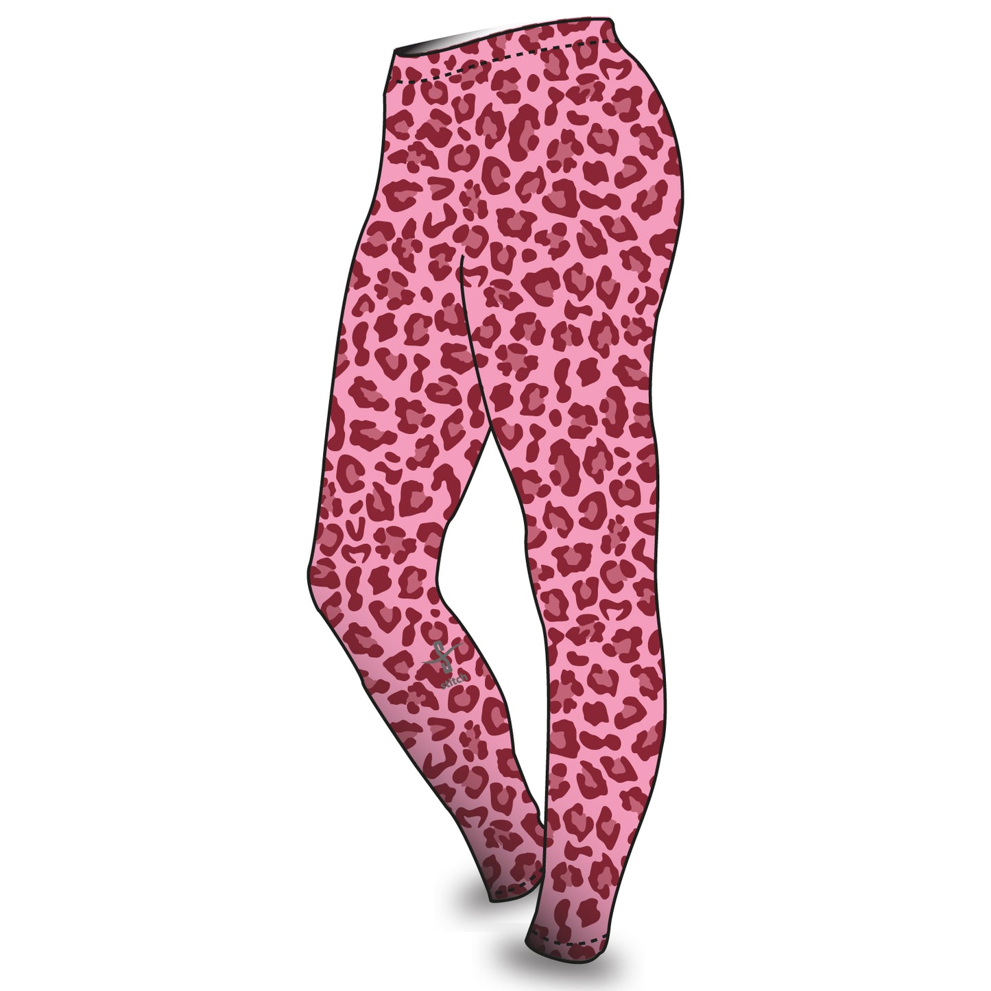 St Catharine's College Cambridge Leopard Print Pink-Maroon Leggings