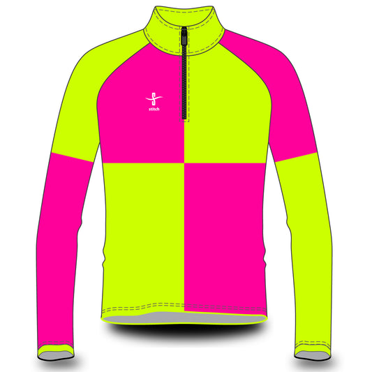 Stitch Rowing Quarter Varsity Splash Jacket Fluorescent Pink Fluorescent Yellow