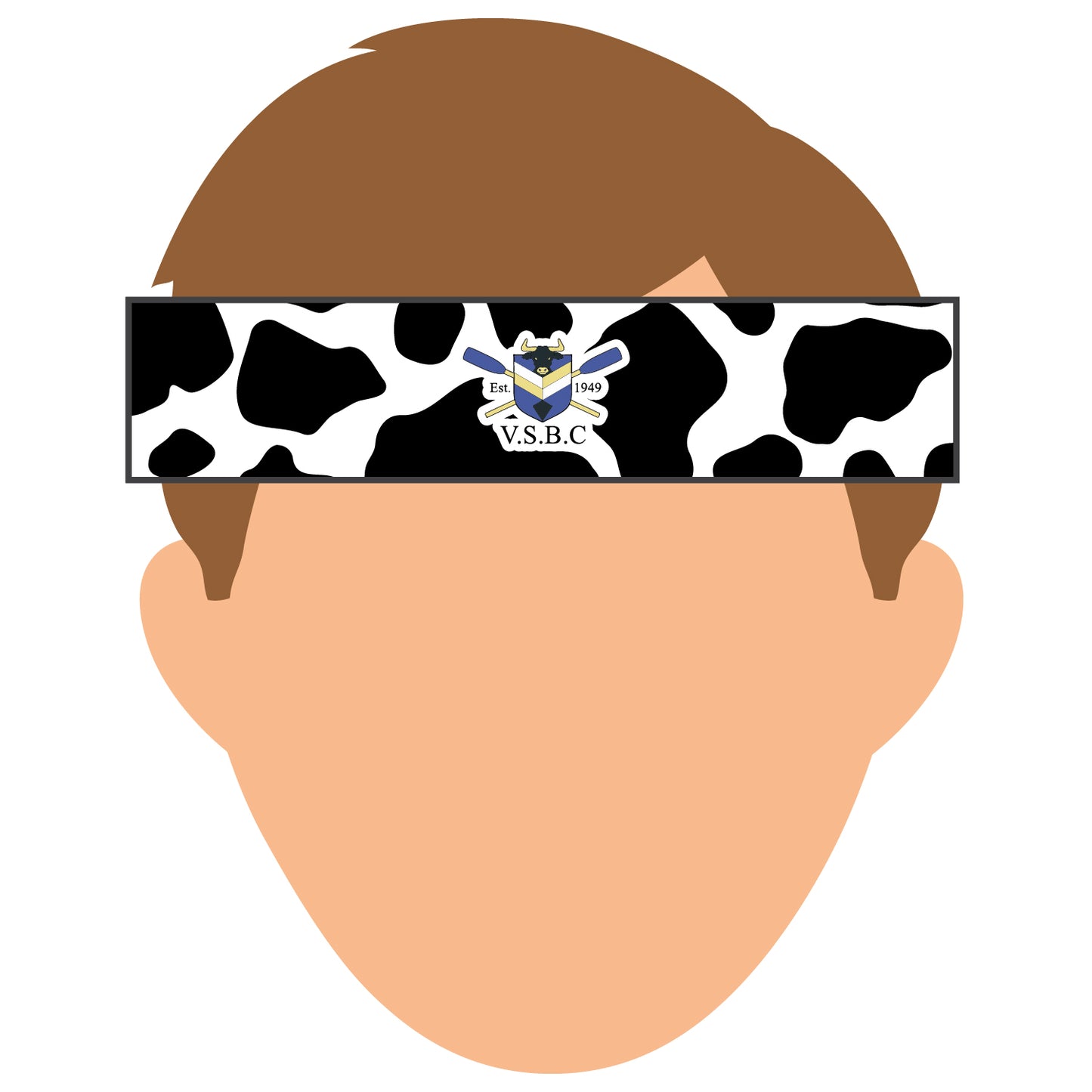 Vet School Boat Club Cow Print Headband