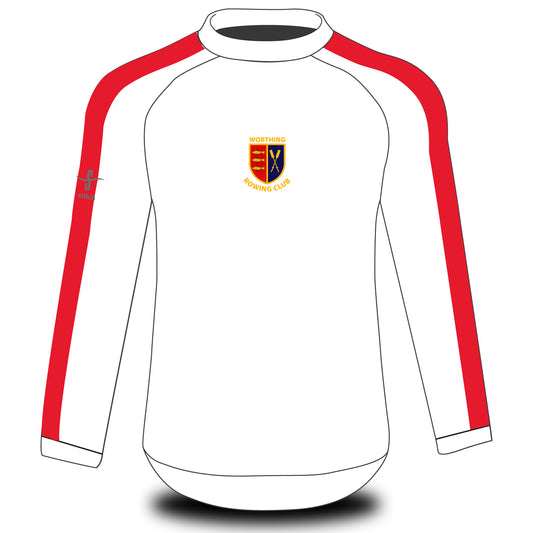 Worthing Rowing Club White With Red Stripe Tech Top Long Sleeve