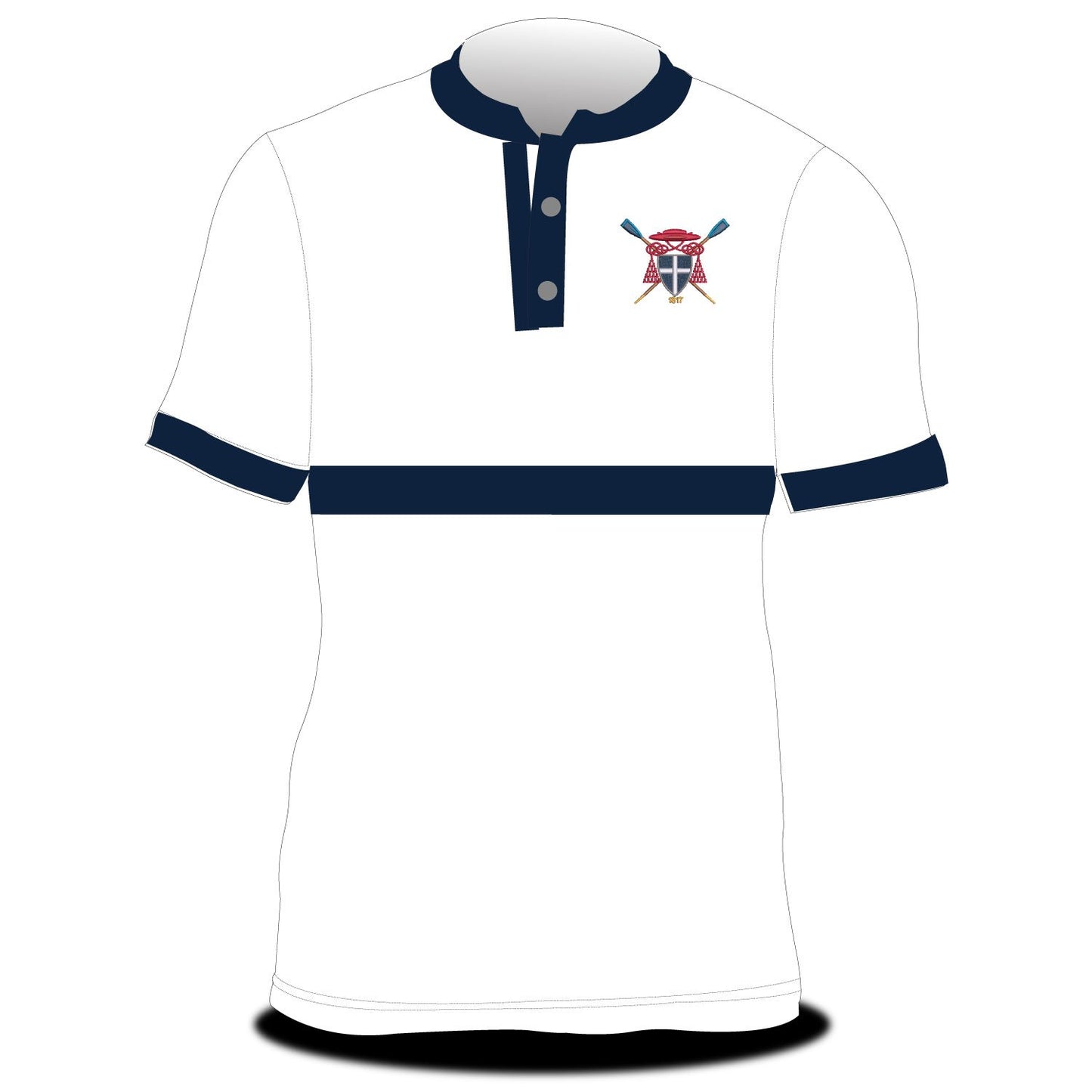 Christ Church College Boat Club Zephyr White with Navy Hoop and Trim