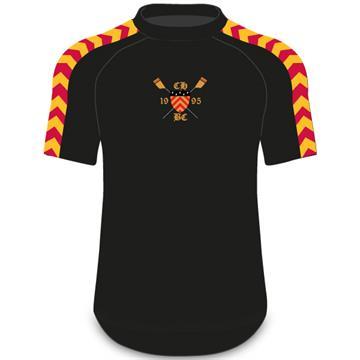 Clare Hall Boat Club Short Sleeved Tech Top Black