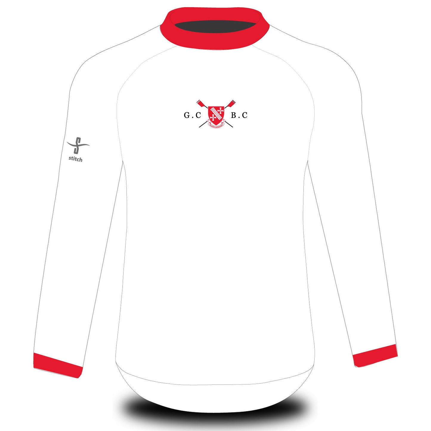 Grey College Boat Club Tech Top Long Sleeve White