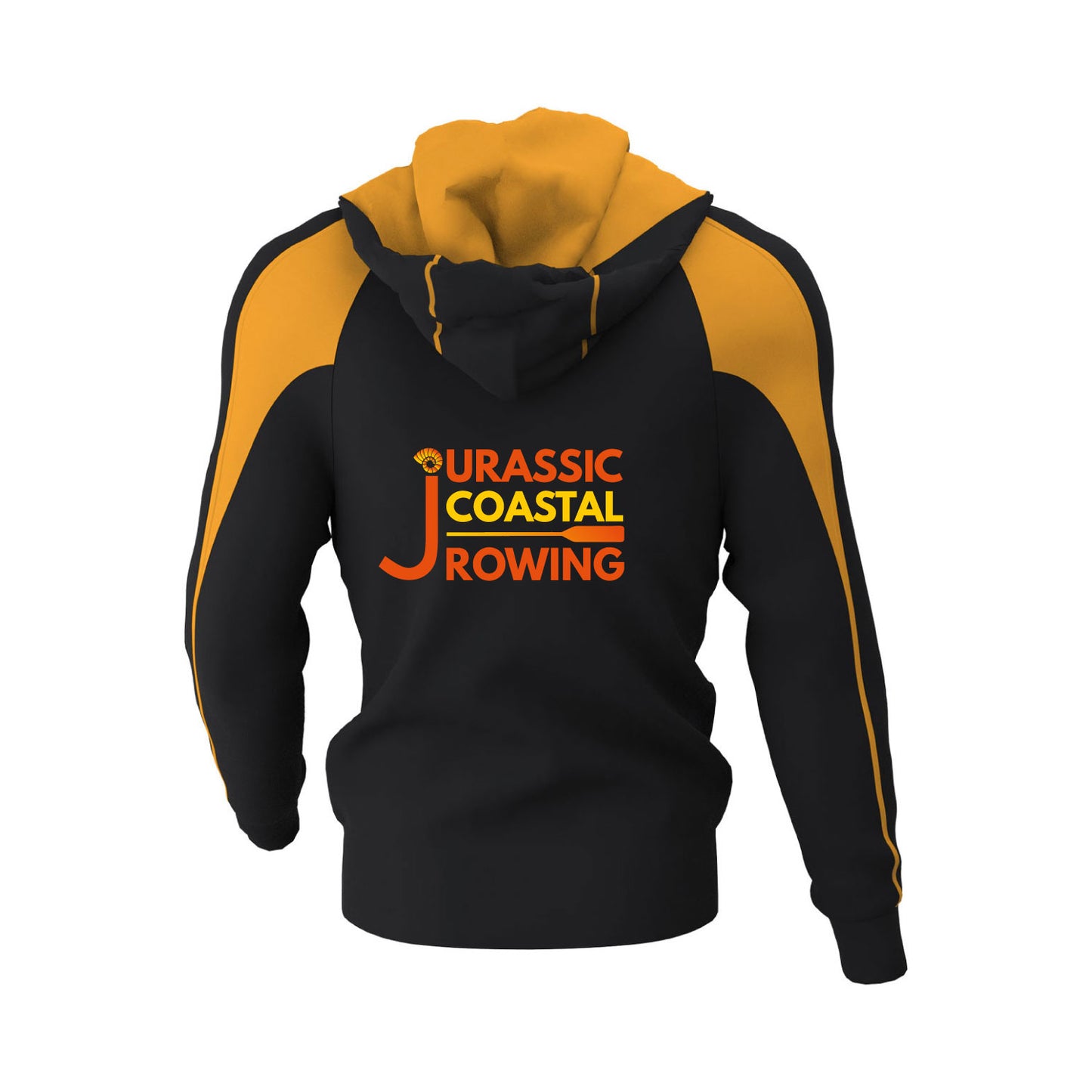 Jurassic Coastal Rowing Exmouth Hoodie Black Amber