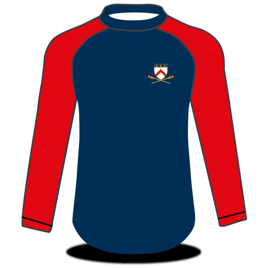 Keble College Oxford LS Navy Red Tech Top