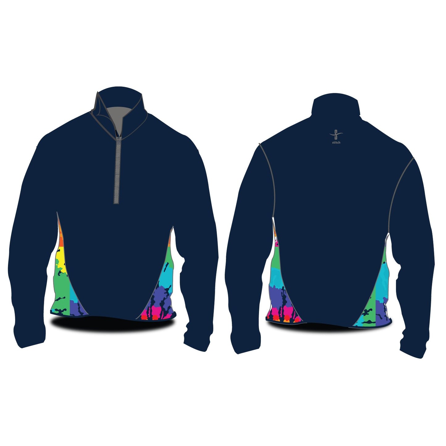 Stitch Rowing 24-7 Softshell Jacket with Tie Dye Side Panels