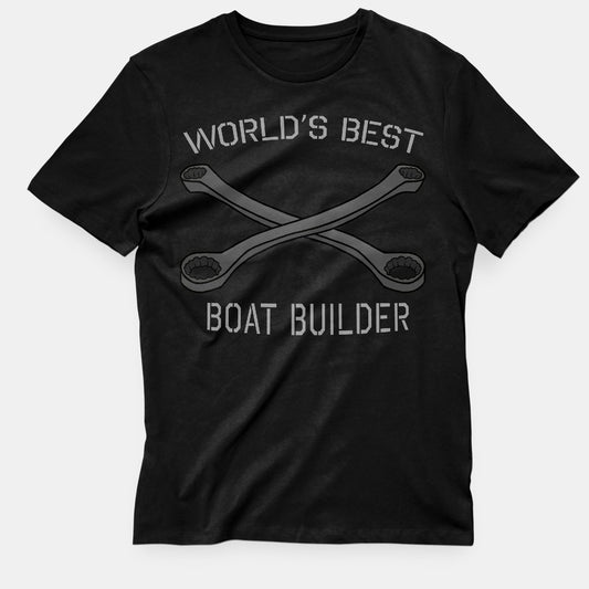 Stitch Rowing Boat Builder T-Shirt Black