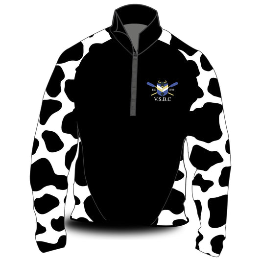 Vet School Boat Club Hardshell Splash Jacket Cow Print Sleeves
